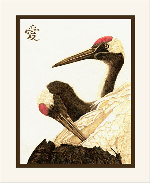 red headed cranes
