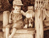 Boy Dog Lakeside