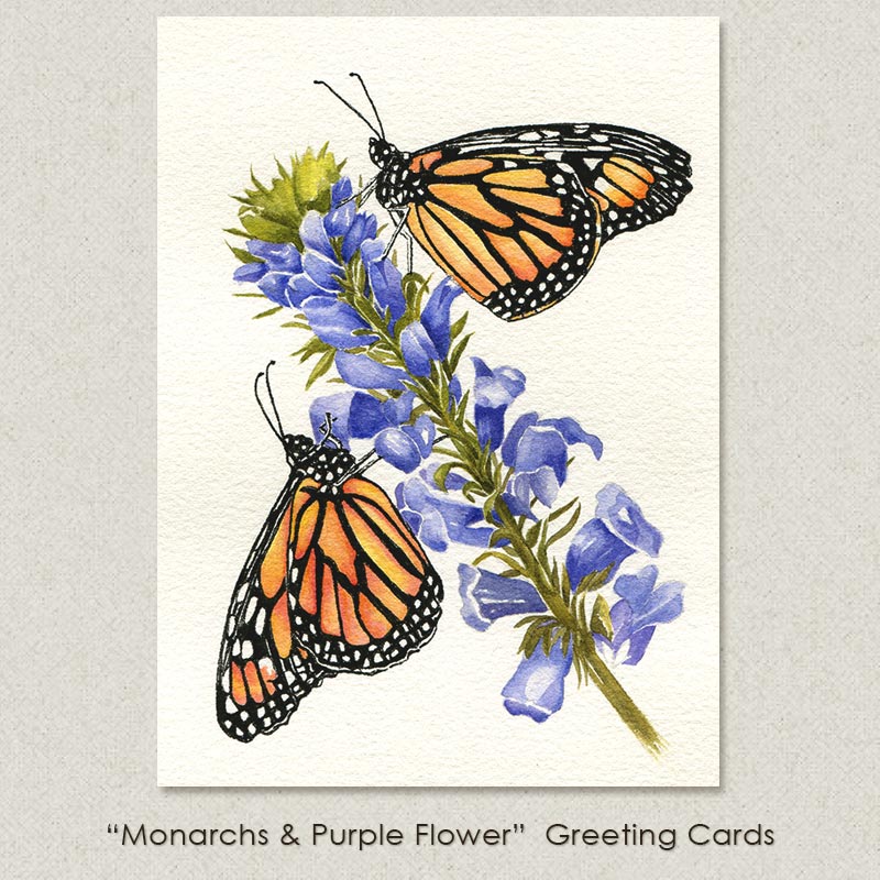 monarch butterflies purple flowers